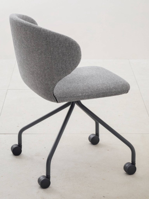 Mula Side Chair: Casters