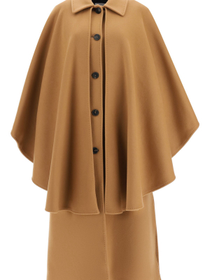 Msgm Cape-detailed Draped Coat