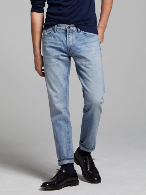 Slim Fit Selvedge Jean In Bleach Out Wash