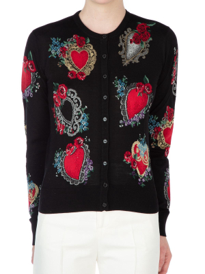 Dolce & Gabbana Heart Jacquard Cardigan