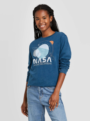 Women's Nasa Graphic Sweatshirt - Navy