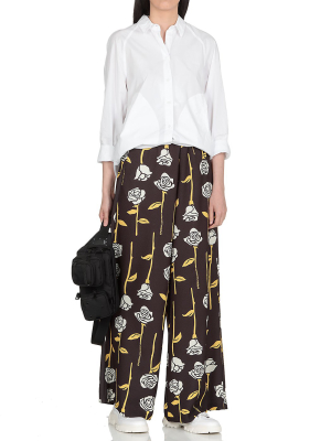 Opening Ceremony Rose Printed Wide Leg Pants