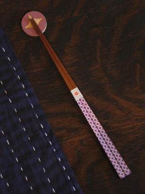 Chopsticks And Rest Set, Purple Shippou