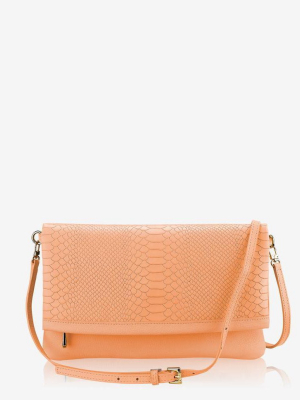 Gigi New York Orange Carly Foldover Clutch Bag