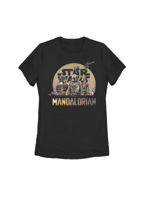 Women's Star Wars The Mandalorian Character Collage T-shirt