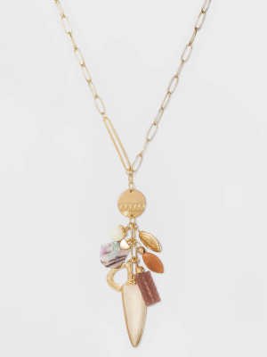 Semi-precious Pendant Cluster Necklace - Universal Thread™