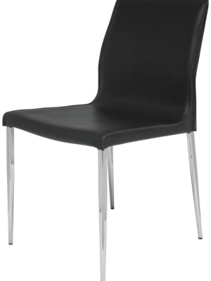 Colter Dining Chair With Chromed Steel Legs