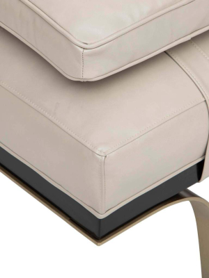 Head To Head Leather Daybed, Light Gray