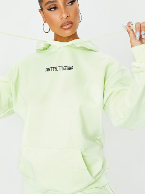 Prettylittlething Lime Embroidered Slogan Hoodie