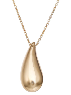 Teardrop Pendant In Sterling Silver - Gold (18")