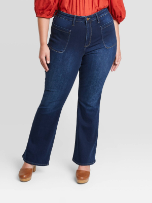 Women's High-rise Flare Jeans - Universal Thread™ Midnight Blue