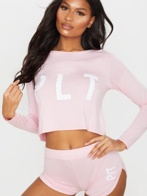 Prettylittlething Pink Shorts Pj Set