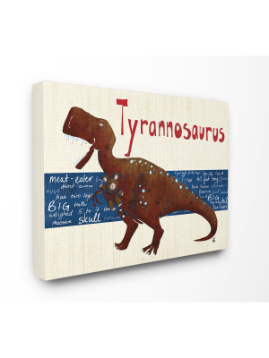 Tyrannosaurus Dinosaur Oversized Stretched Canvas Wall Art (30"x40"x1.5") - Stupell Industries