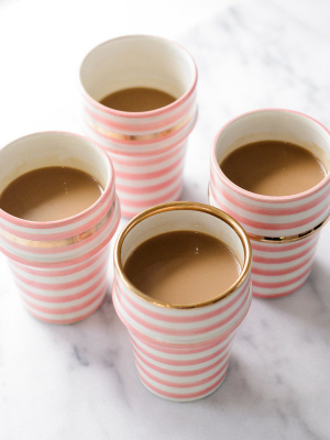 Moroccan Ceramic Cup - Blush Stripe