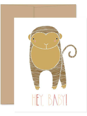 Hey Baby Monkey Card