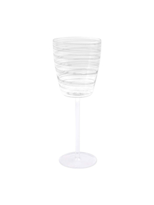 Vietri Swirl Wine Glass - White