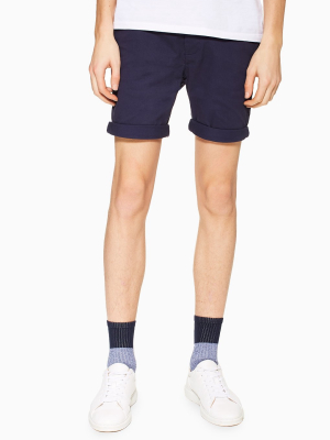 Navy Stretch Skinny Chino Shorts