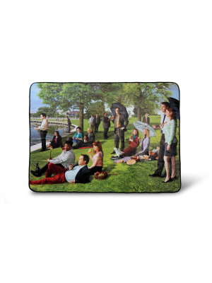 Surreal Entertainment The Office Sunday Afternoon Art Style Fleece Throw Blanket | 60 X 45 Inches