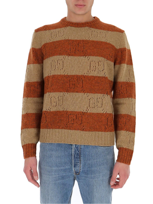 Gucci Gg Striped Knit Jumper