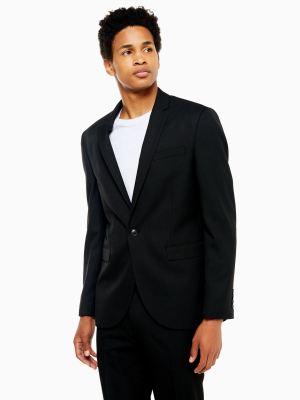 2 Piece Black Slim Fit Suit With Notch Lapels