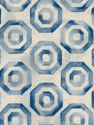 Faravel Geo Wallpaper In Blue From The Lugano Collection By Seabrook Wallcoverings