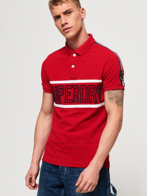 Retro Sports Applique Polo Shirt