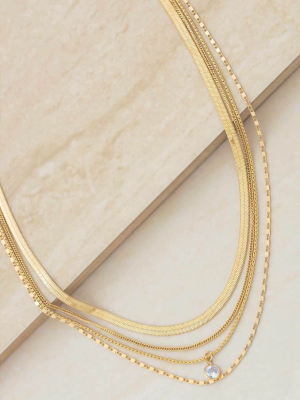 All The Chains 18k Gold Plated Layered Necklace