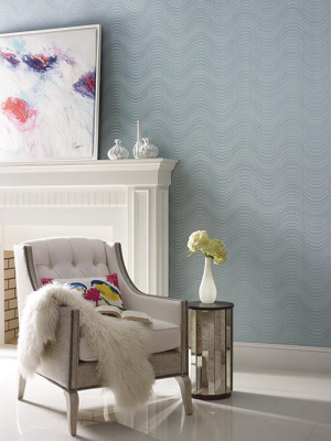 Meander Striped Wallpaper In Blue Design By Candice Olson For York Wallcoverings