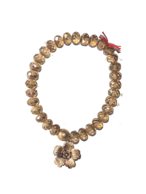 Lead Jewelry Flower Gold Bead Bracelet R8b184