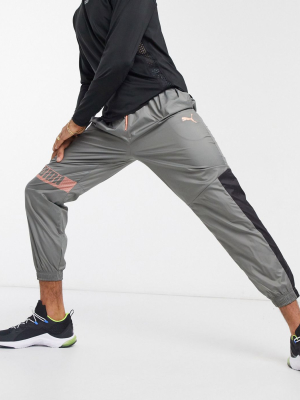 Puma Training Woven Track Pants In Gray