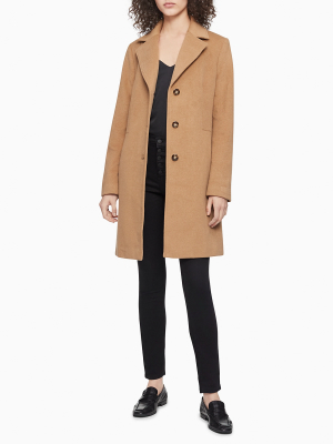 Solid Notch Lapel 3-button Walker Coat