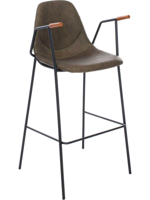 Taos Mid Century Bar Stool Olive