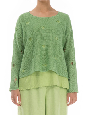 Cut Out Mint Linen Jumper