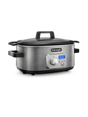 Delonghi Livenza Slow Cooker With Stovetop Browning - Cks1660d - Stainless Steel