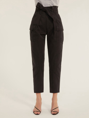 Bryn Paper Bag Vintage Washed Pant In Washed Black