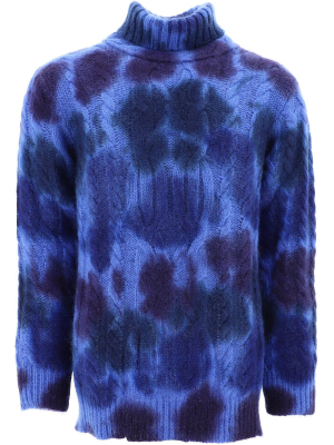 Moncler Grenoble Tie-dye Turtleneck Knit Jumper