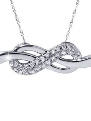 Pompeii3 1/3ct Diamond Infinity Knot Pendant 14k White Gold