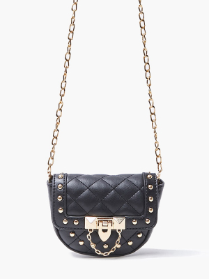 Studded Quilted Crossbody Bag