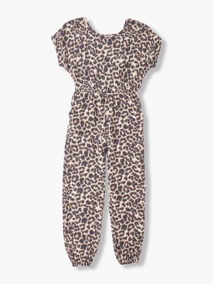 Girls Leopard Print Jumpsuit (kids)