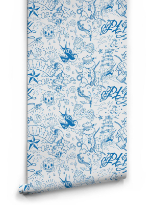 Navy Boutique Wallpaper In Blue Boy By Milton & King