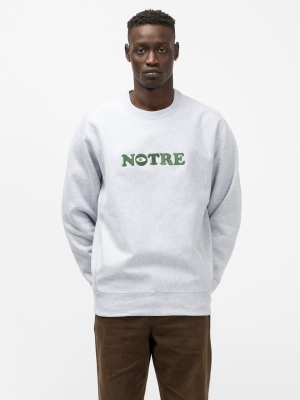 Notre X Premier Pleasant Peninsula Sweatshirt In Grey Heather/green