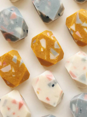 Mini Gem Soap: Terrazzo White Natural