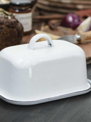 Traditional Enamel Butter Dish