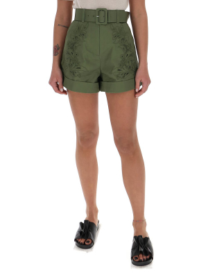 Self-portrait Embroidered Belted Shorts