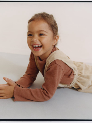 Corduroy Skirt With Suspenders