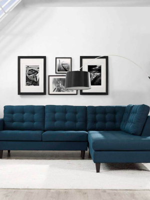 Era Upholstered Fabric Bumper Sectional Azure