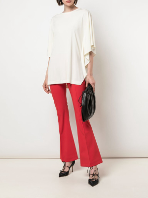 Bonded Neoprene Cropped Flare Pant