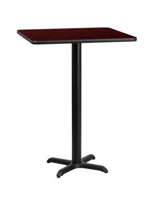 Flash Furniture 30'' Square Laminate Table Top With 22'' X 22'' Bar Height Table Base