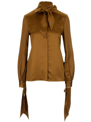 Saint Laurent Lavalliere Neck Blouse