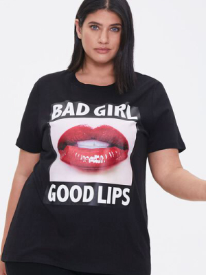 Plus Size Bad Girl Good Lips Tee